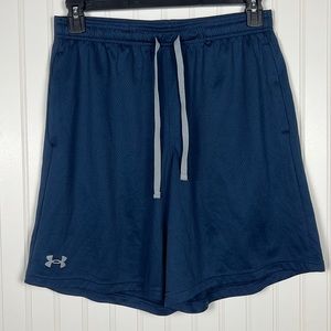 Under Armour Loose Fit Drawstring Navy Blue Athletic Shorts Size Large
